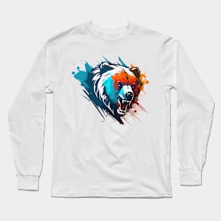 Graffiti Paint Grizzly Bear Creative Long Sleeve T-Shirt